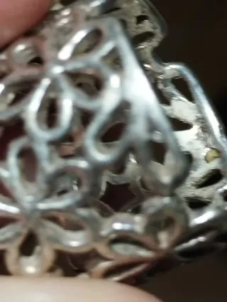 Anillo Plata Flores Caladas