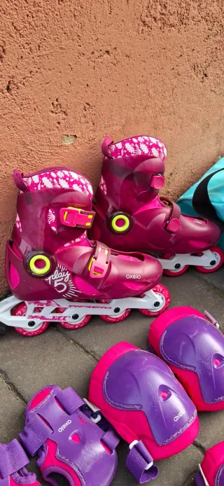 Patines niña talla 34-36 + kit protección + bolsa