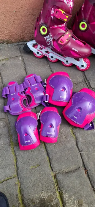 Patines niña talla 34-36 + kit protección + bolsa