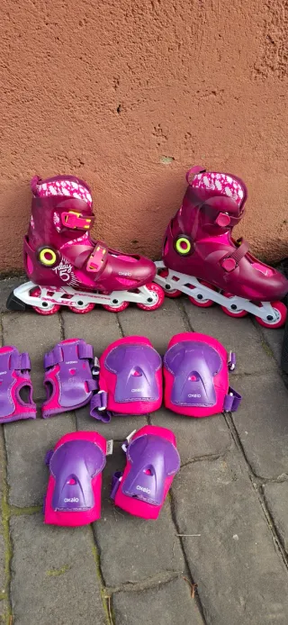 Patines niña talla 34-36 + kit protección + bolsa