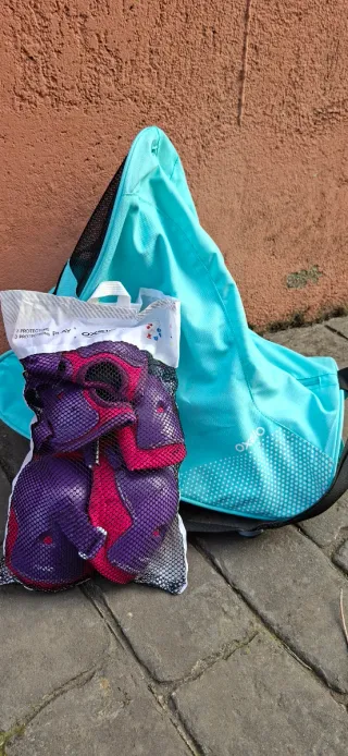 Patines niña talla 34-36 + kit protección + bolsa