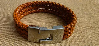 Pulsera caballero 3 vueltas trenzada cierre metal