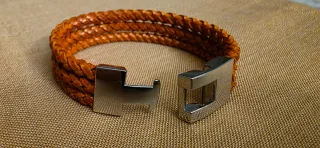 Pulsera caballero 3 vueltas trenzada cierre metal