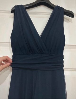 Abito lungo Omai blu con coppe