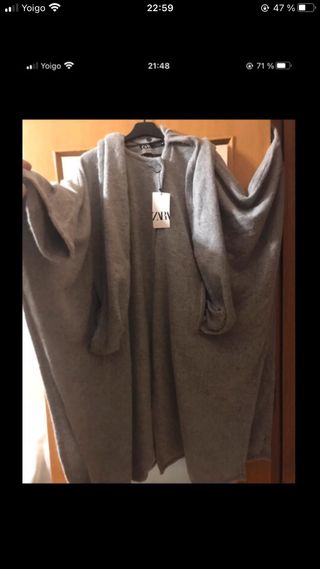 Abrigo capa bufanda mezcla alpaca y Lana Zara