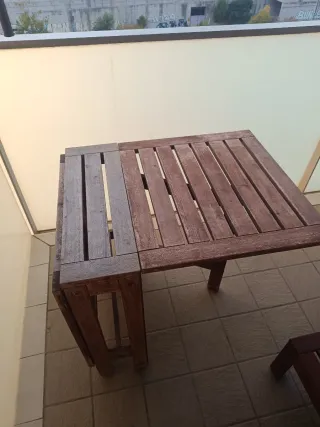 Mesa y Silla de Jardín Madera se vende junto o sep