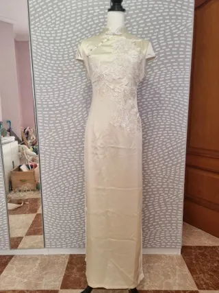 Vestido Novia Oriental Crudo Encaje