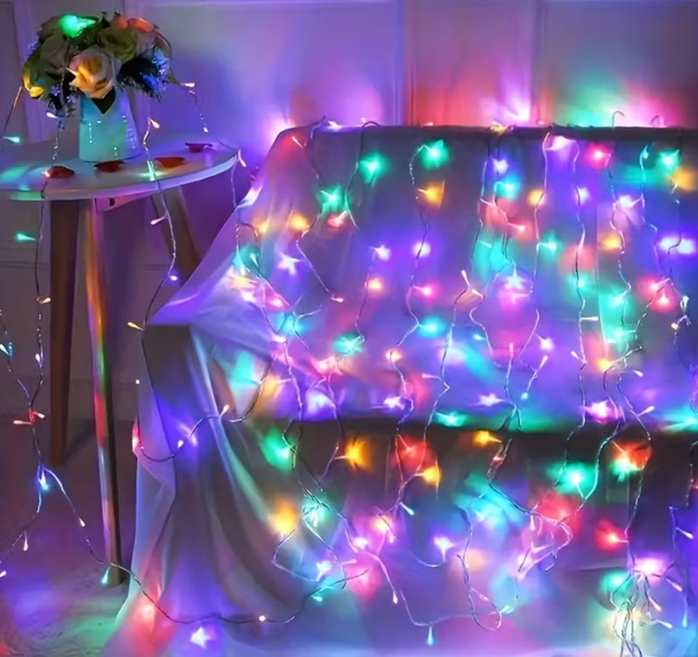 2 guirlandas de luz LED 12 m multicolor NATAL