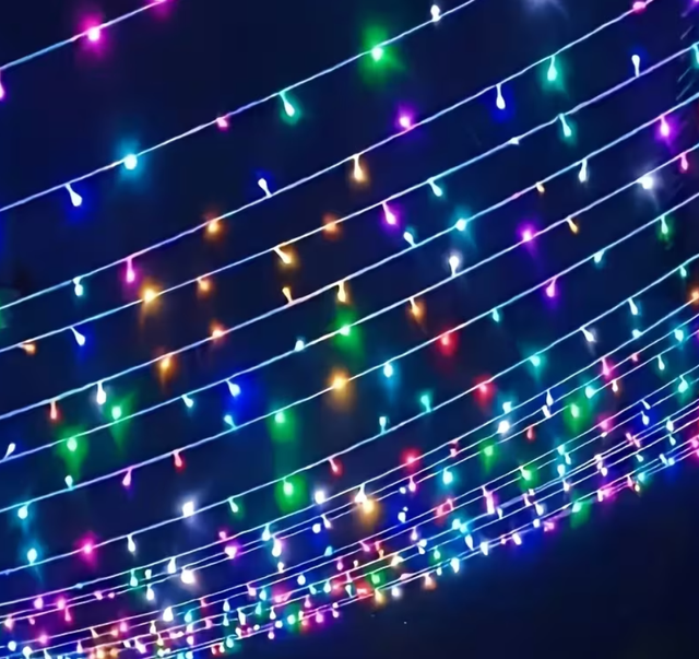 2 guirlandas de luz LED 12 m multicolor NATAL
