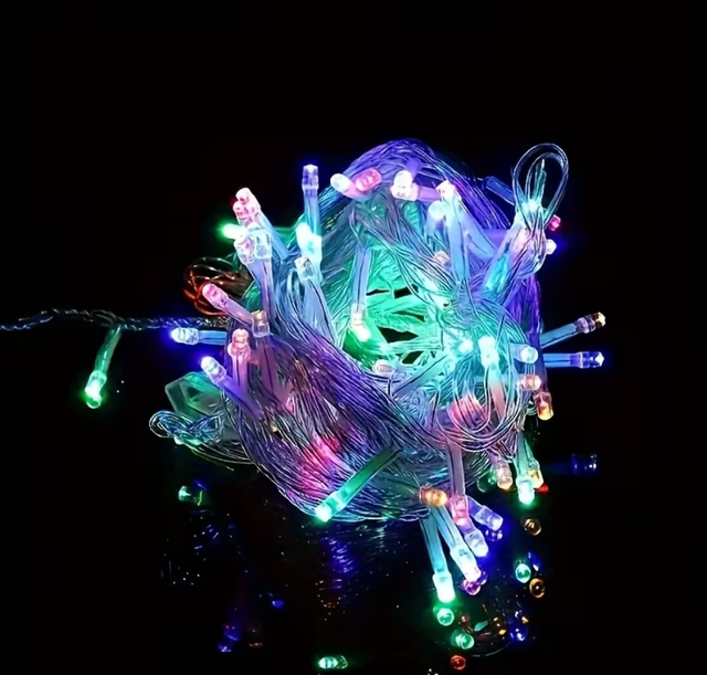 2 guirlandas de luz LED 12 m multicolor NATAL