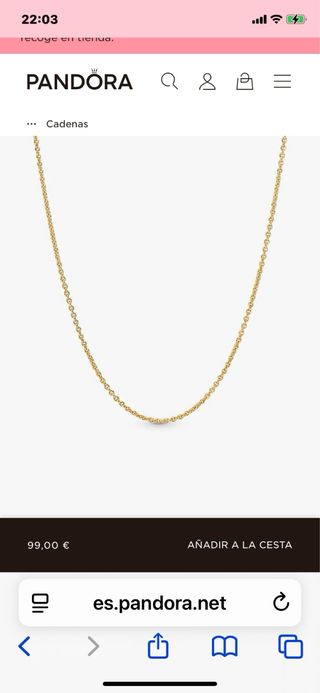 Colgante y cadena Pandora mariposa oro