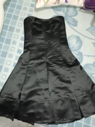 Vestido fiesta negro brillo