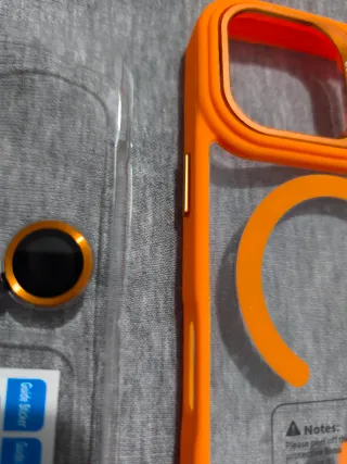 Funda Magsafe /prot. cámaras naranja Iphone 17 pro