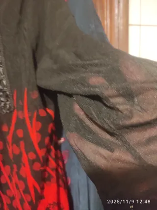 Blusa Talla Grande Mujer Negra y Roja