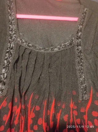 Blusa Talla Grande Mujer Negra y Roja