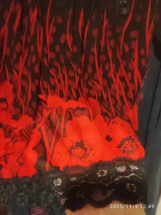 Blusa Talla Grande Mujer Negra y Roja