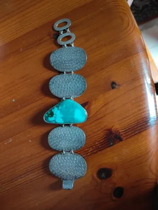 Pulsera Plata con malaquita