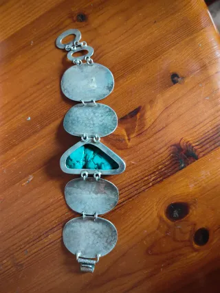 Pulsera Plata con malaquita