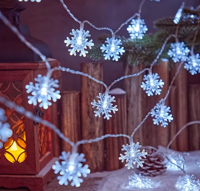 Guirlanda LED Copo de Neve Branca NATAL