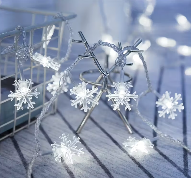 Guirlanda LED Copo de Neve Branca NATAL