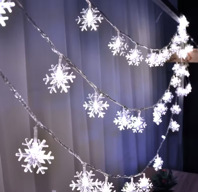 Guirlanda LED Copo de Neve Branca NATAL