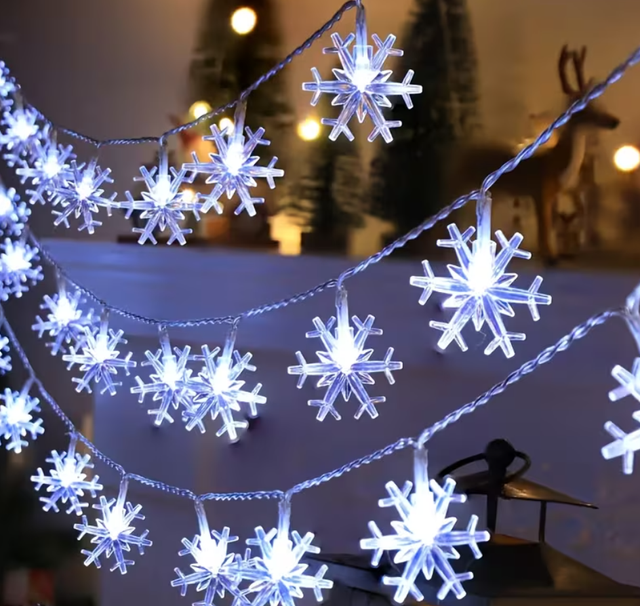 Guirlanda LED Copo de Neve Branca NATAL