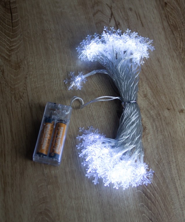 Guirlanda LED Copo de Neve Branca NATAL