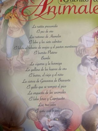 Lote de 2 libros de cuentos clásicos de animales.