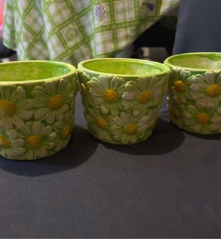 3 vasi decorativi margherite