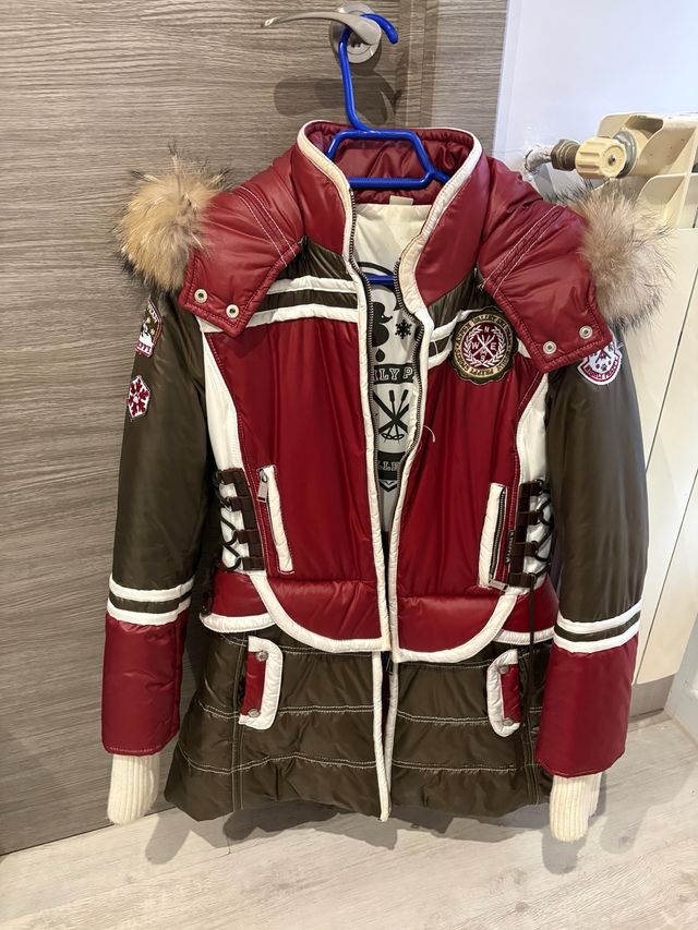 Abrigo Higly Preppy Marrón y Rojo