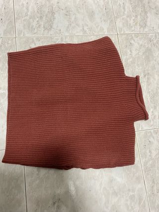 Chaleco de punto color terracota