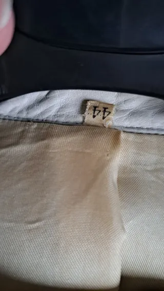 Chaqueta Cuero Blouson Marfil