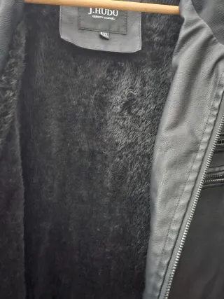 Chaqueta Piel Sintética Hombre Negra T.4xl NUEVA