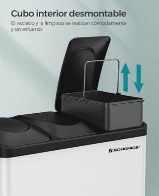 Cubo Basura Reciclaje 3 Compartimentos Songmics