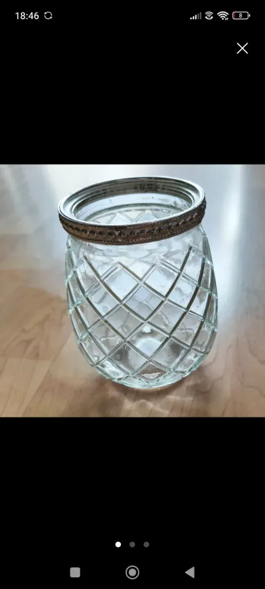 Portavelas cristal y metal plateado