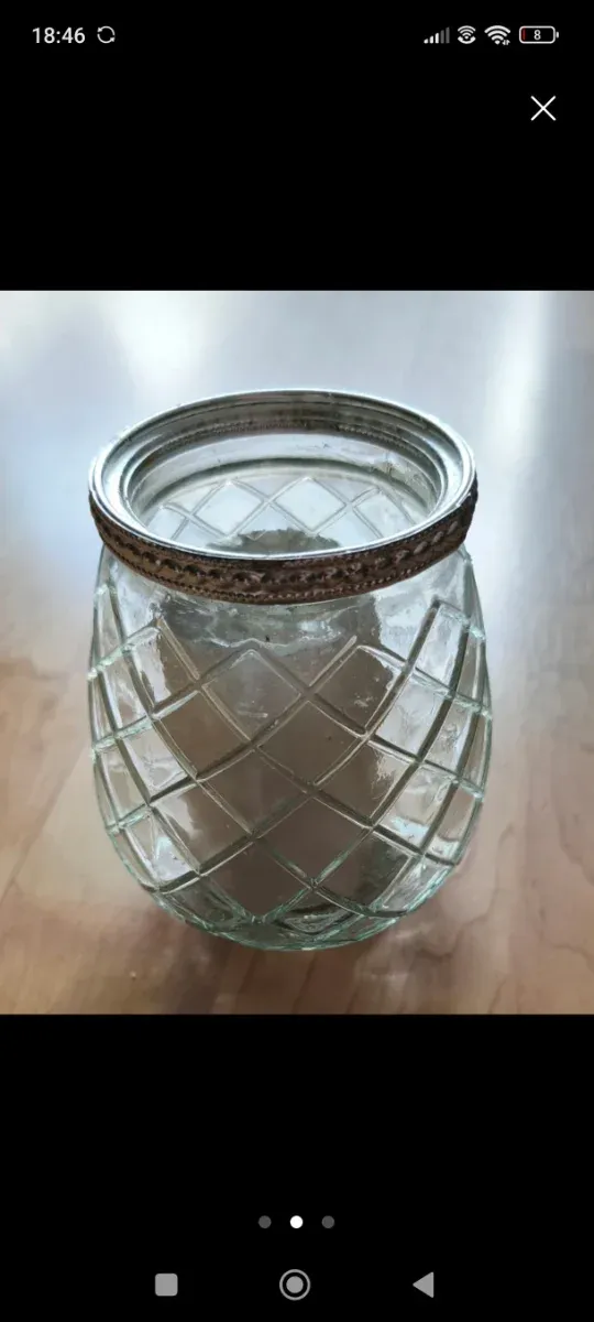 Portavelas cristal y metal plateado