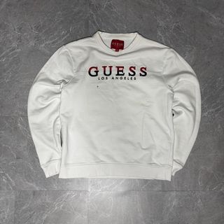 Sudadera Guess blanca logo bordado