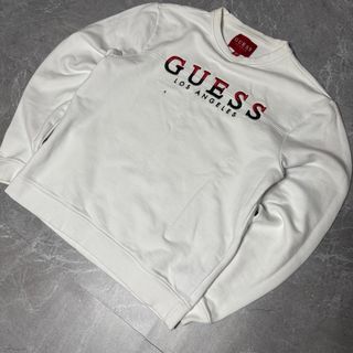 Sudadera Guess blanca logo bordado