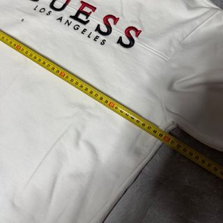 Sudadera Guess blanca logo bordado