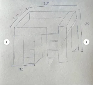Cama alta con armario