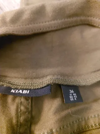 Pantalones Premamá T36 Verde Oliva. Nuevo