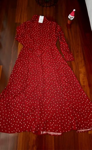 Vestido rojo estampado