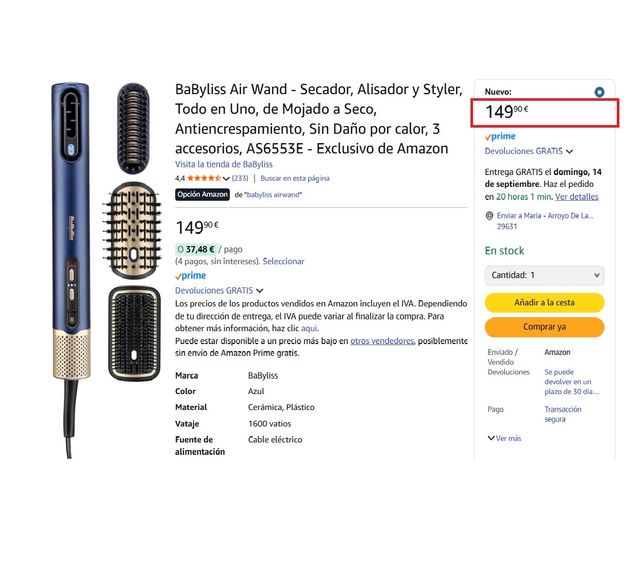 BaByliss Air Wand Asciugacapelli, Piatta e Styler NUOVO