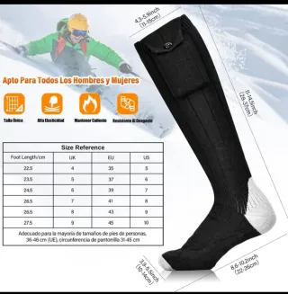 Calcetines Calefactables + 2 Baterías