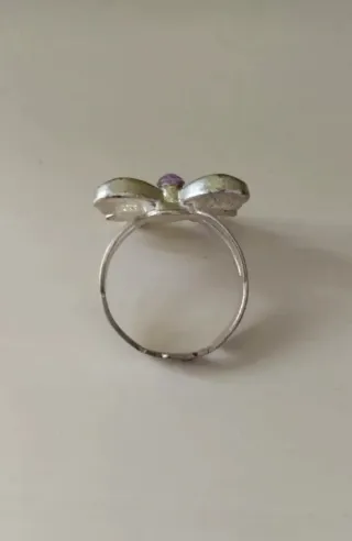 Anillo Lazo Lila Cristal Violeta Ajustable