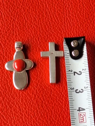 2 Colgantes Cruz de Plata 925