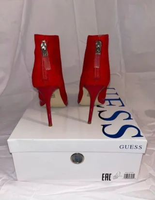 Zapatos Guess Rojos Peep Toe Tacón