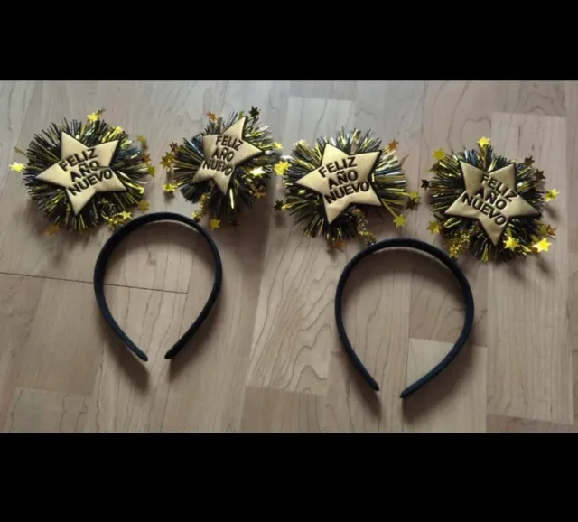 Diademas Fin de Año Estrellas Doradas
