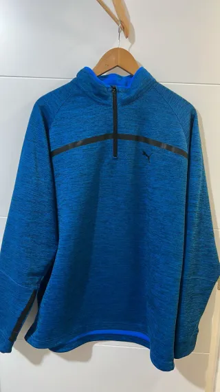 Camiseta Puma azul media cremallera