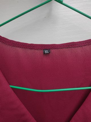 Camisa Gasa Transparente Burdeos Talla XL